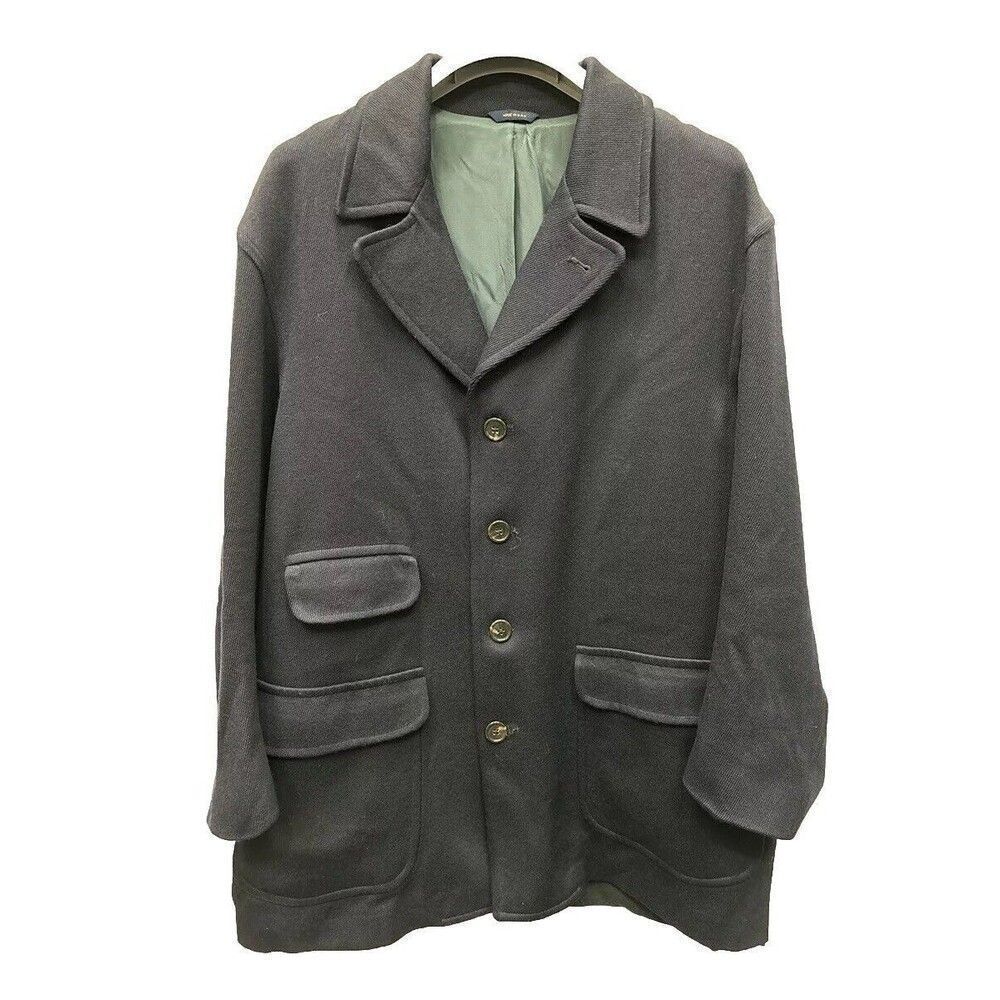 Coach Navy Blue Single Breasted Wool Pea Coat Fully Lined XL Men Lined Pockets